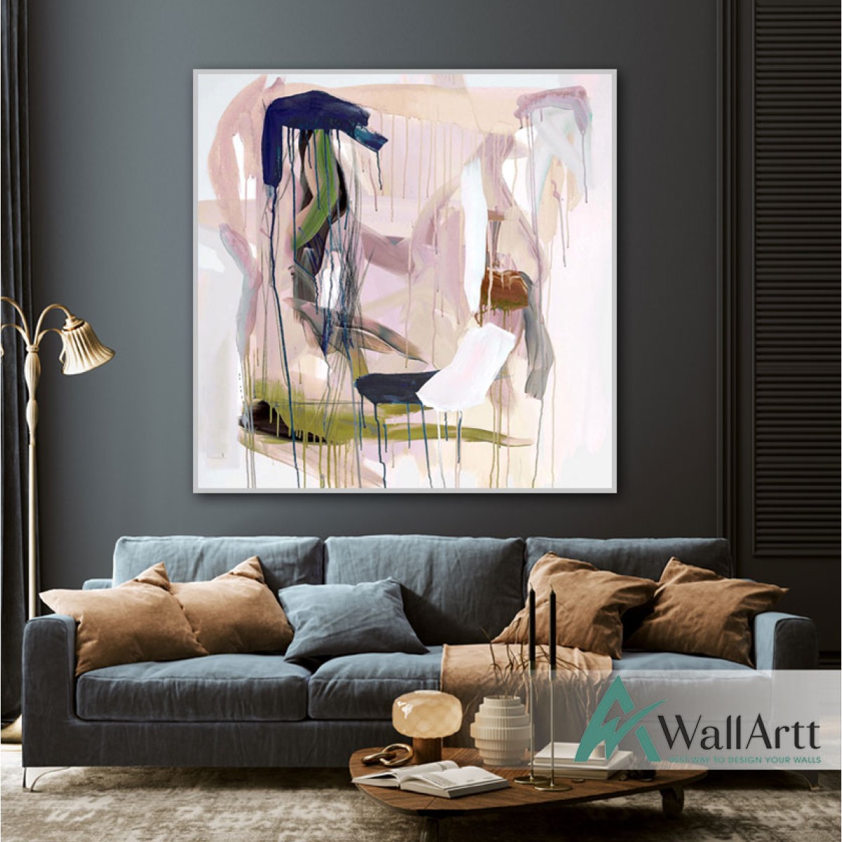 Abstract Pink II Textured Partial Oil Painting