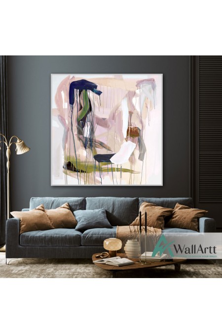 Abstract Pink II Textured Partial Oil Painting