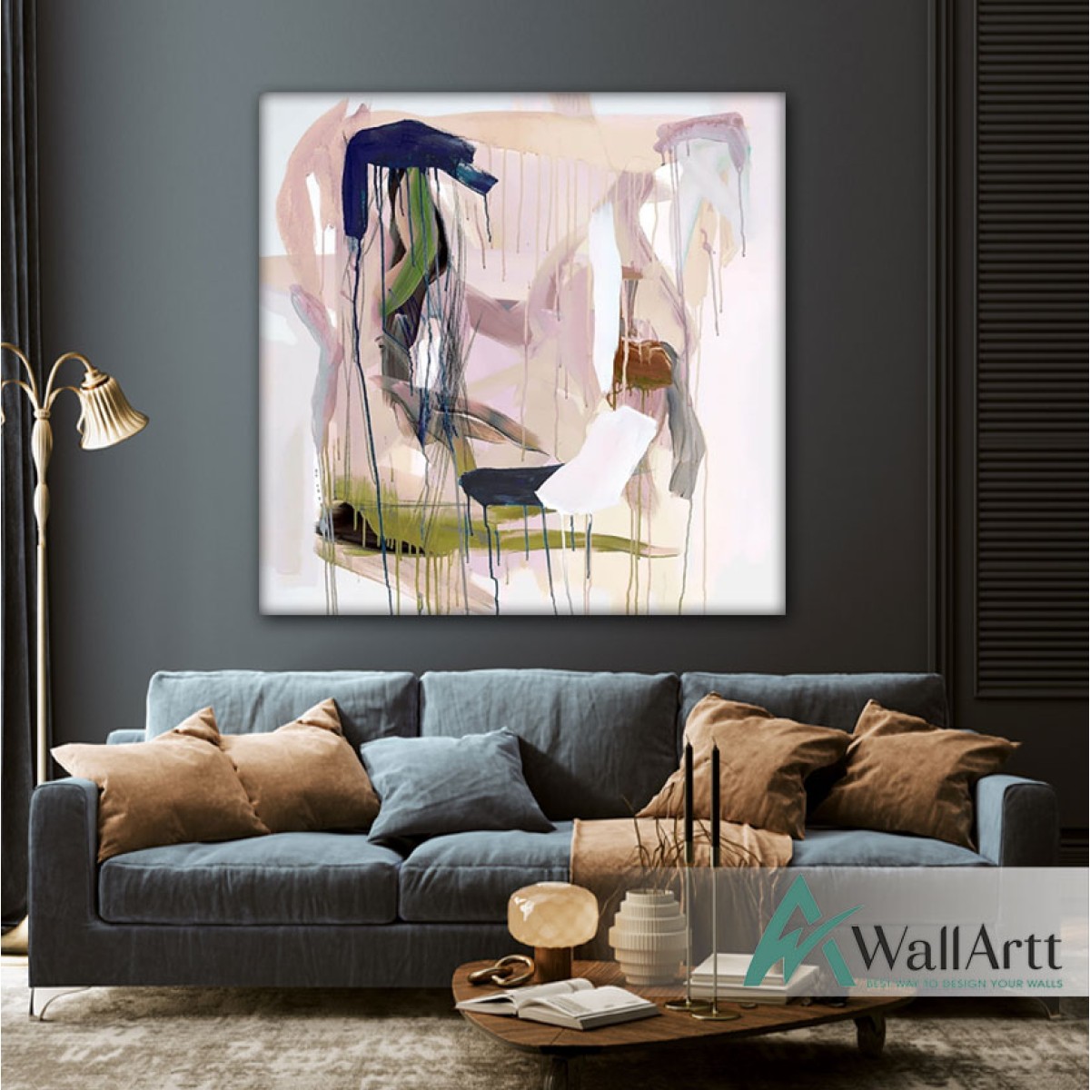 Abstract Pink II Textured Partial Oil Painting