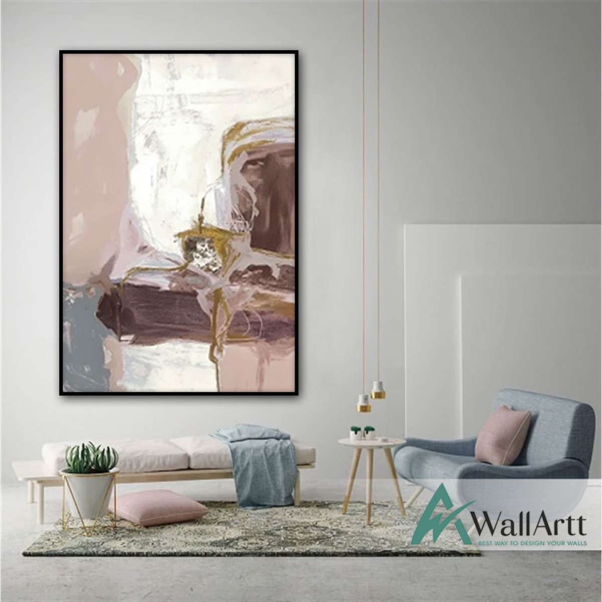 Pink Blush III Textured Partial Oil Painting
