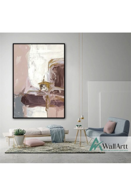 Pink Blush III Textured Partial Oil Painting