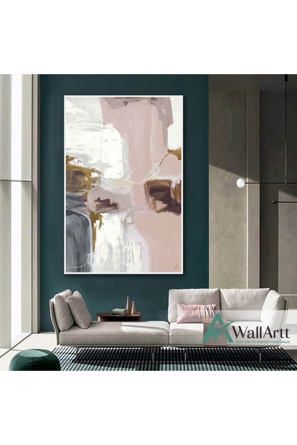 Pink Blush I Textured Partial Oil Painting