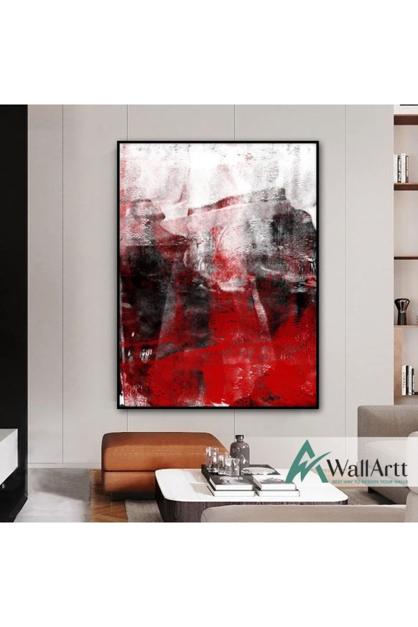 Red Velvet Textured Partial Oil Painting