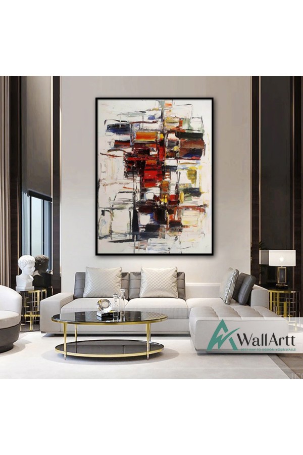 Cracked Abstract Textured Partial Oil Painting