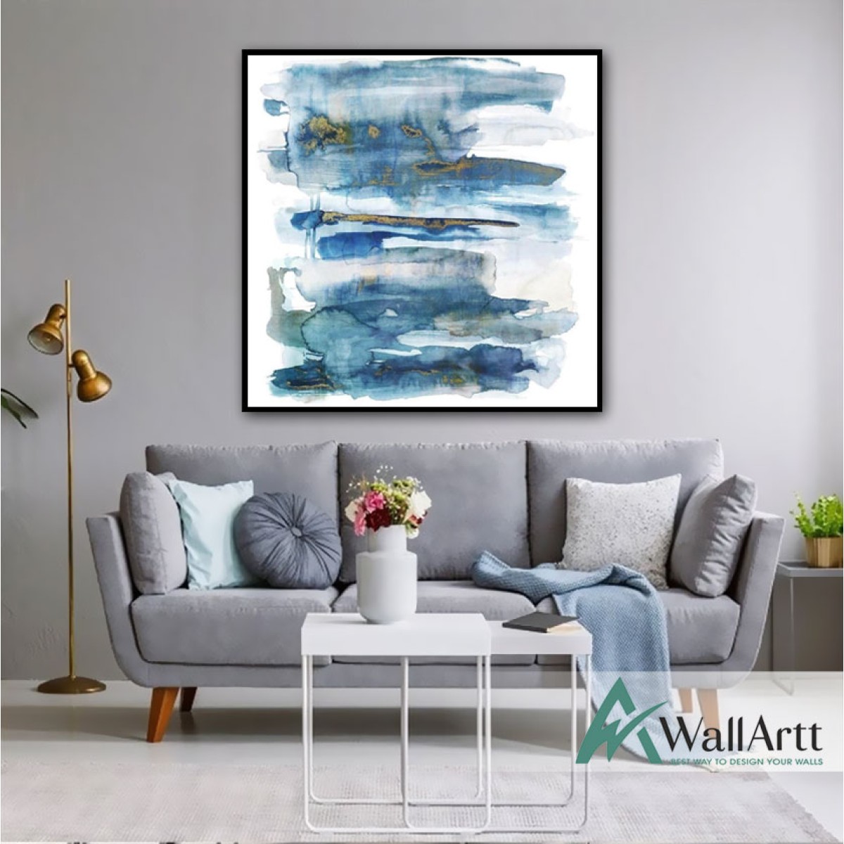 Shades Of Blue II Textured Partial Oil Painting