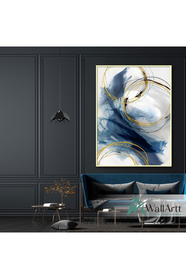 Circle Of Gold Textured Partial Oil Painting