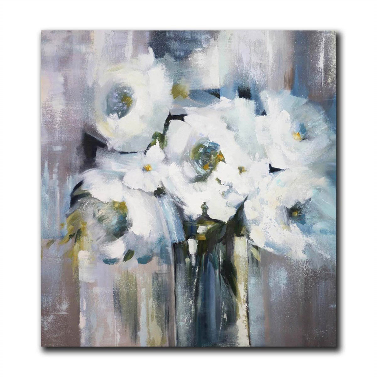 Watercolor Flowers Textured Partial Oil Painting