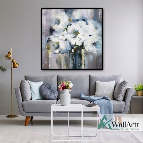 Watercolor Flowers Textured Partial Oil Painting