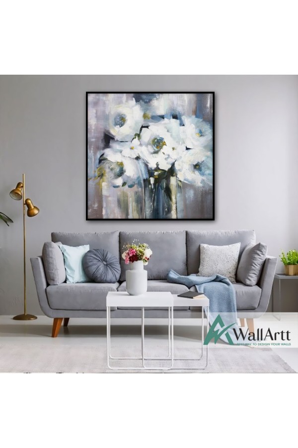 Watercolor Flowers Textured Partial Oil Painting