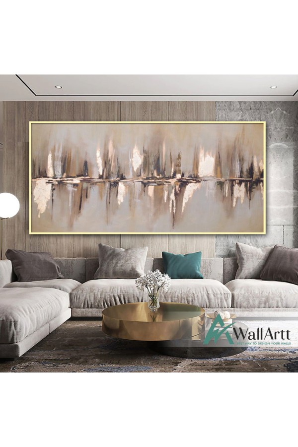 Gold Shadows Abstract Textured Partial Oil Painting