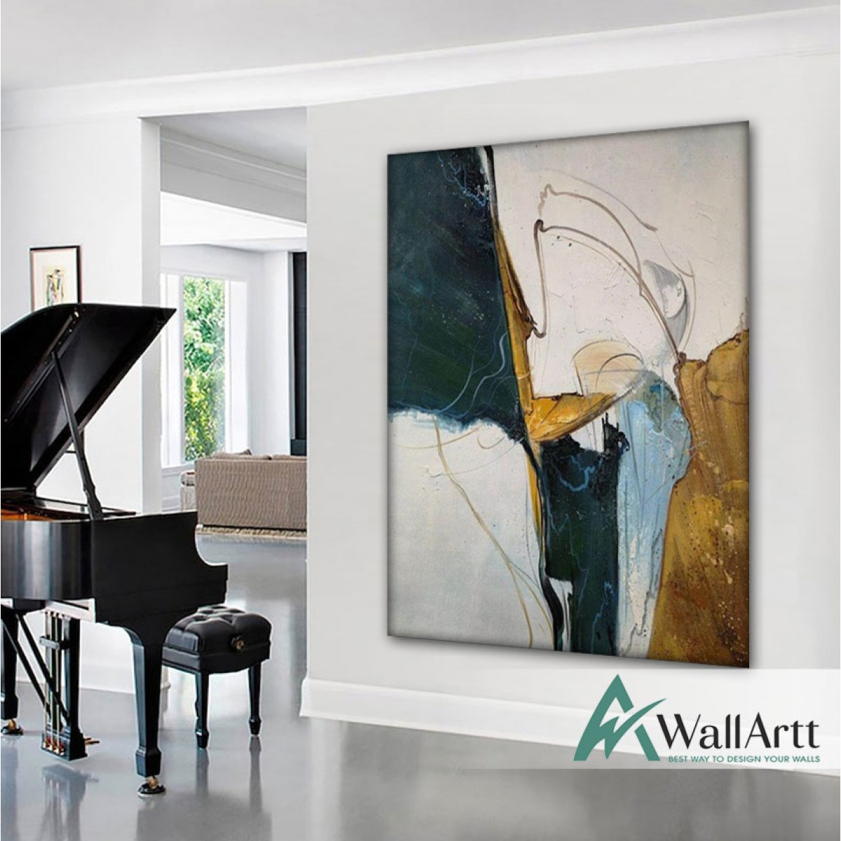 Abstract Minimal Textured Partial Oil Painting