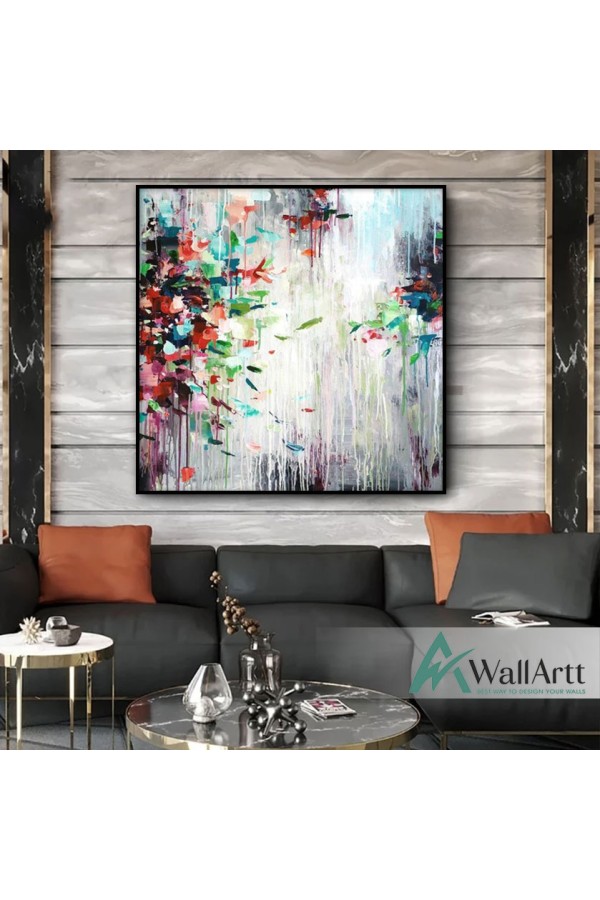 Colorful Leaves Textured Partial Oil Painting