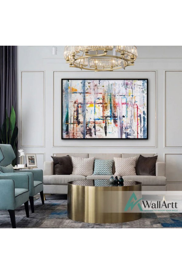 Abstract Colorful Textured Partial Oil Painting