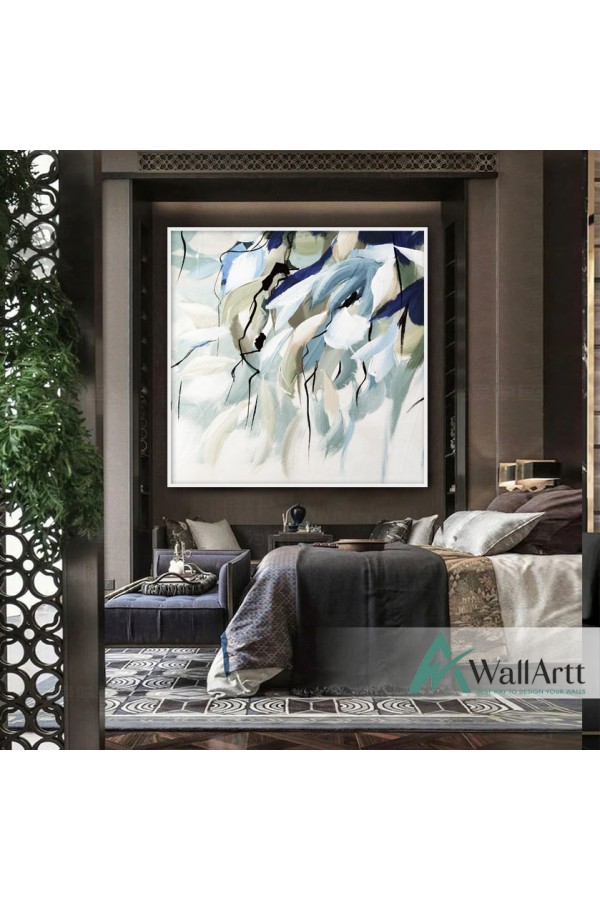 Abstract Flower Bouquet II Textured Partial Oil Painting
