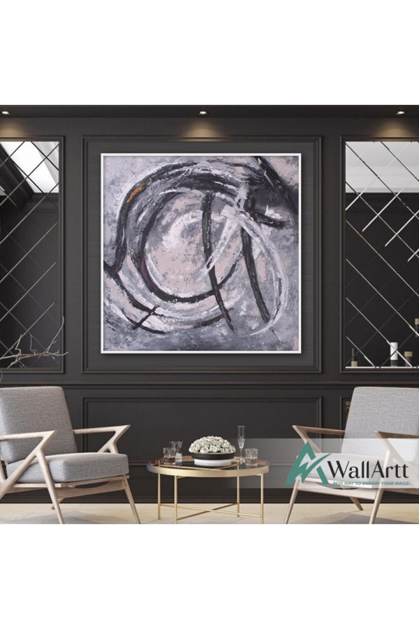 Black n White Storm Textured Partial Oil Painting