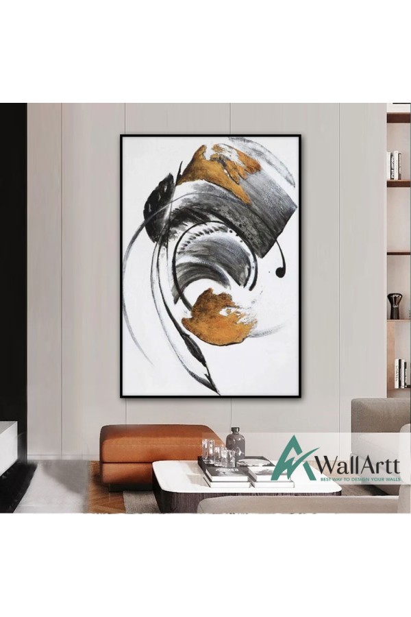 Gold Minimal II Textured Partial Oil Painting