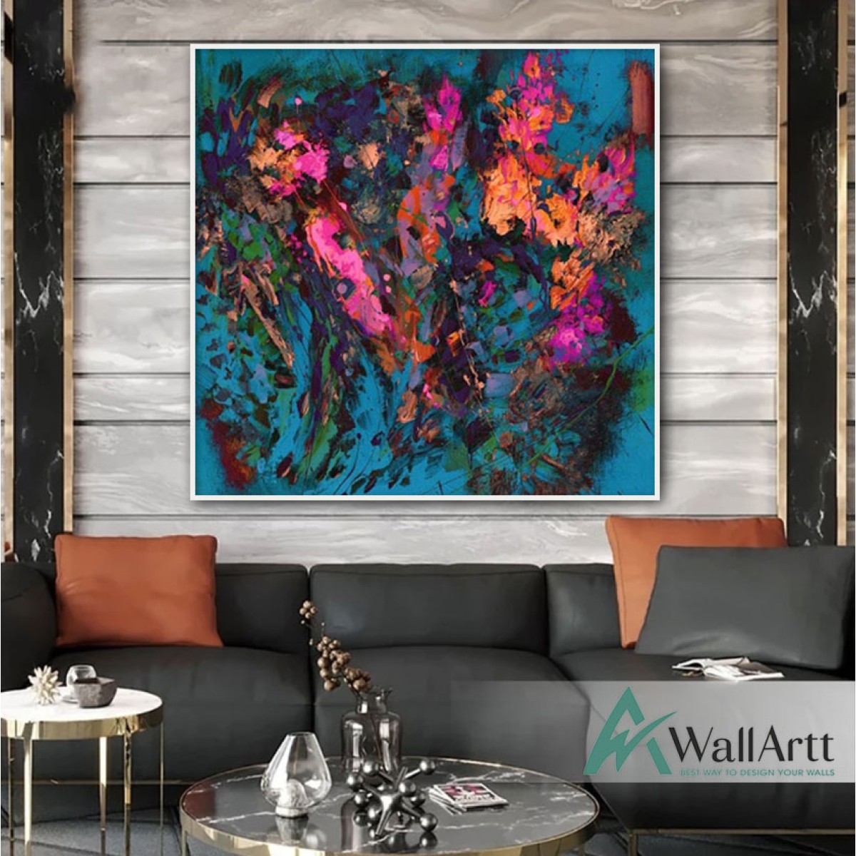 Colourful Bunch Textured Partial Oil Painting