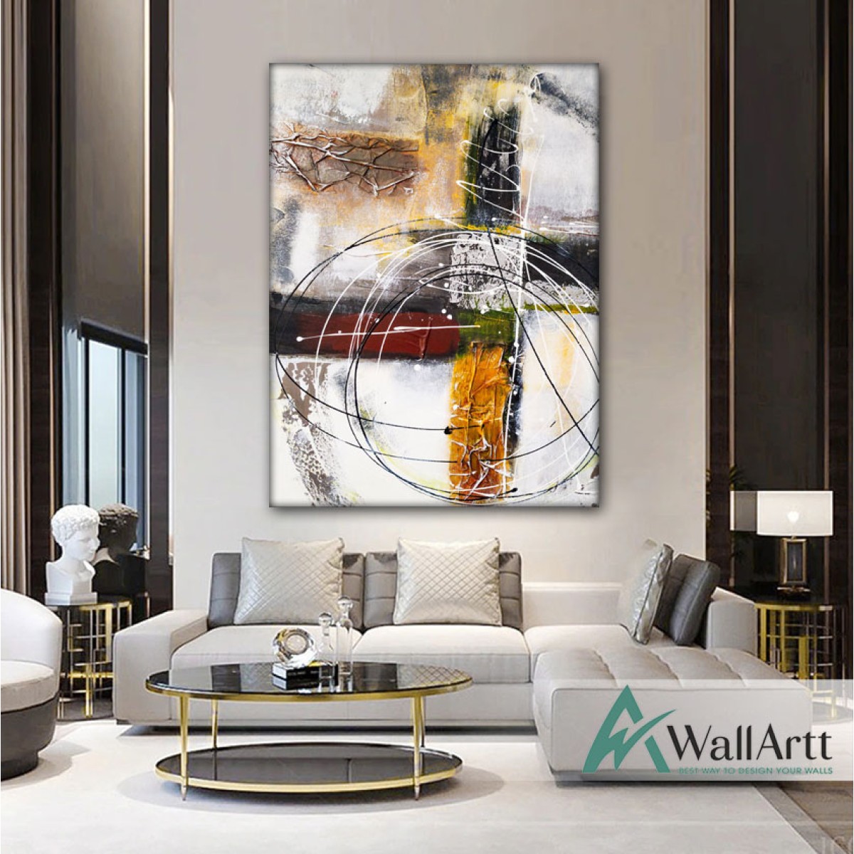 Abstract Wall Textured Partial Oil Painting