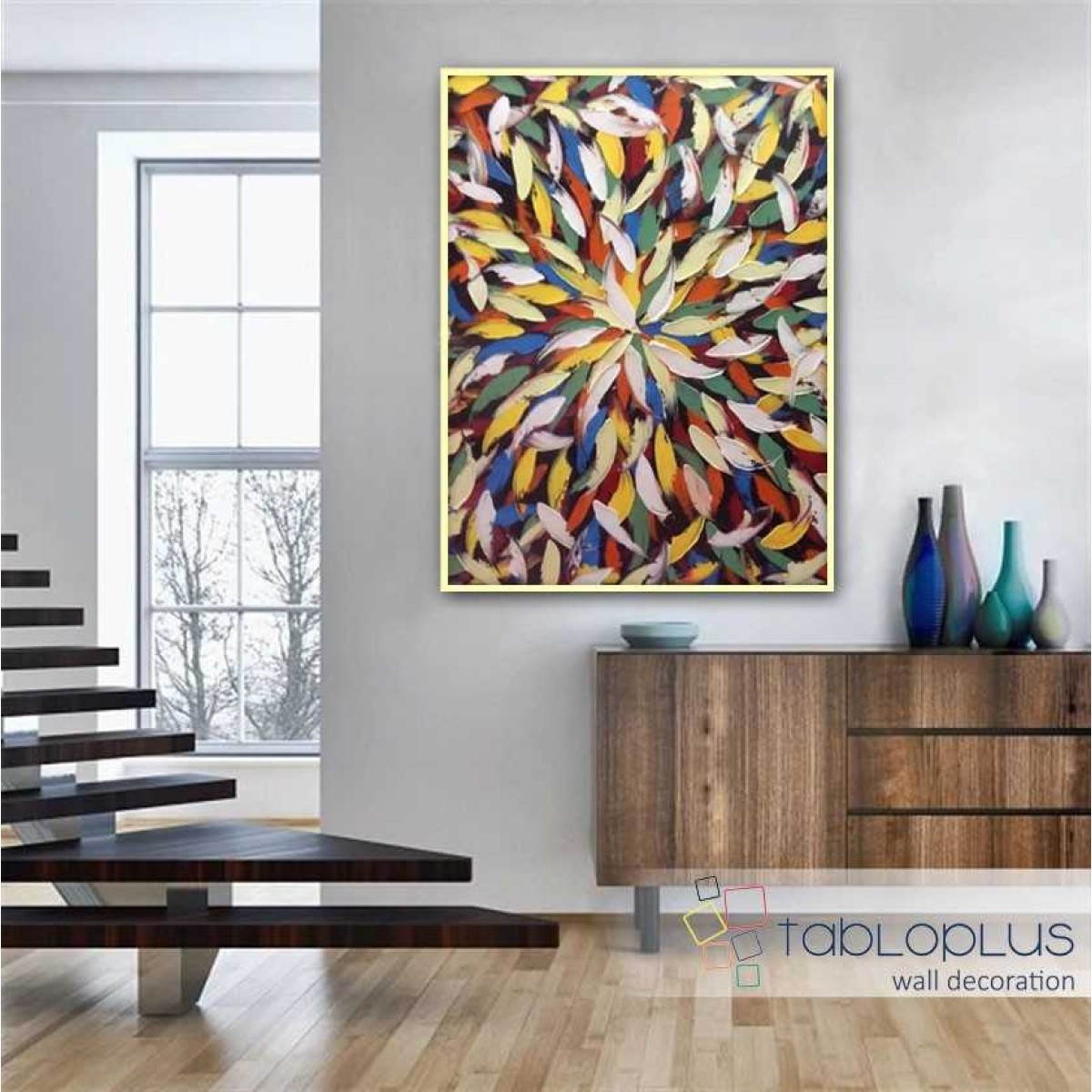 Abstract Daisy Textured Partial Oil Painting