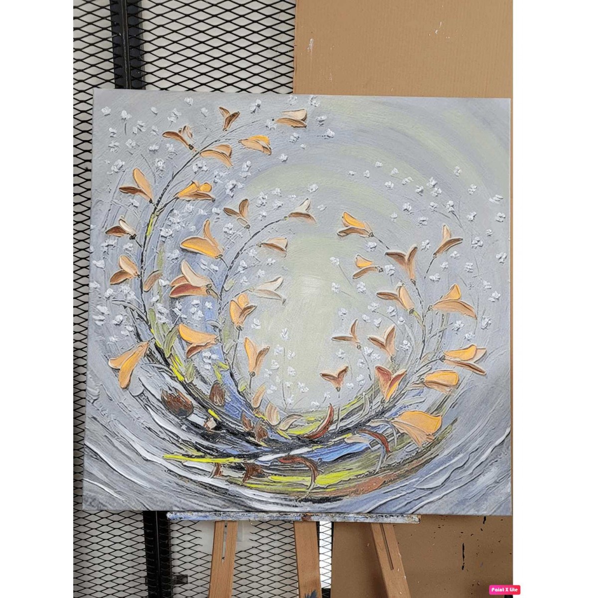 Abstract Flower Tornado Textured Partial Oil Painting
