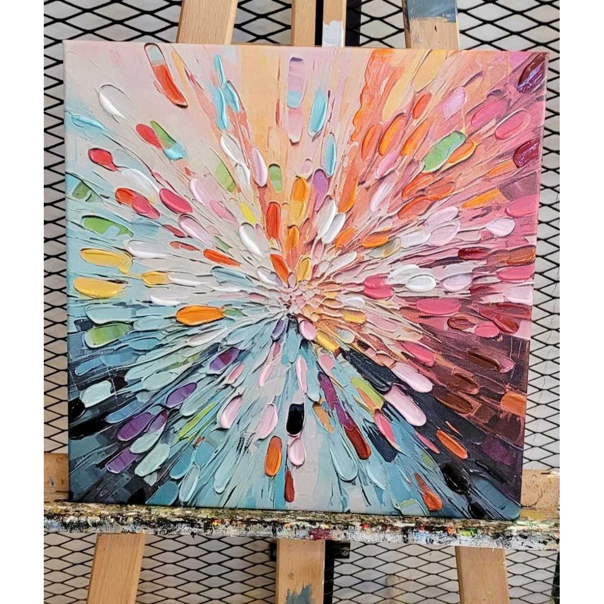 Burst of Colors 3D Heavy Textured Partial oil Painting